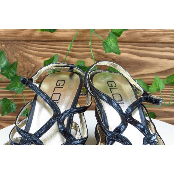 Glo Jeans Sz 8.5 M Black Strappy Synthetic‎ Women Sandals - Picture 3 of 7